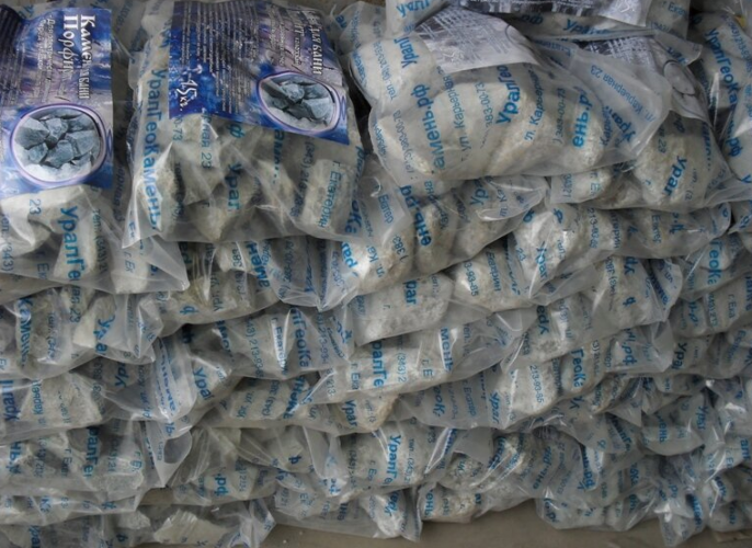 Камни для бани Порфирит Колотый 15кг в Тюмени