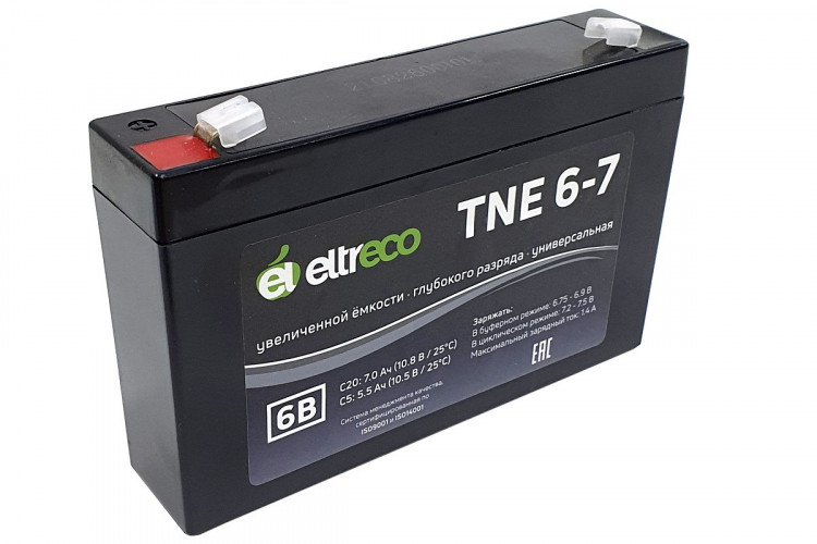 Тяговый аккумулятор Eltreco TNE6-7 (6V7A/H C20) в Тюмени