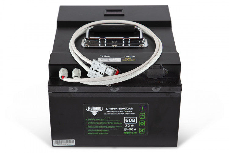 Тяговый железо-фосфатный аккумулятор RuTrike LiFePO4 60V32Ah (50А) в Тюмени