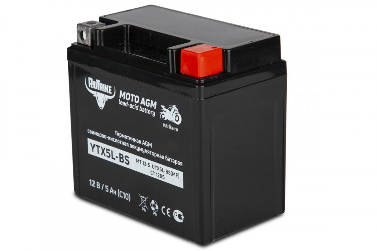 Аккумулятор стартерный для мототехники Rutrike YTX5L-BS (12V/5Ah) в Тюмени