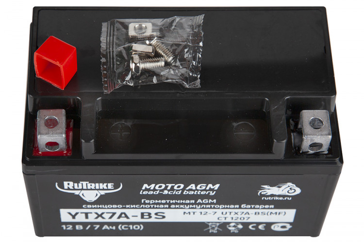 Аккумулятор стартерный для мототехники Rutrike YTX7A-BS (12V/7Ah) в Тюмени