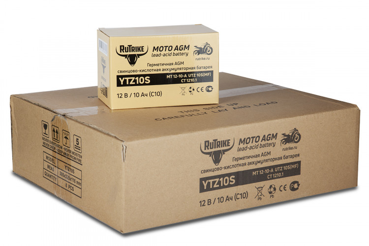 Аккумулятор стартерный для мототехники Rutrike YTZ10S (12V/10Ah) в Тюмени