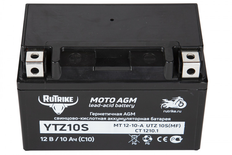 Аккумулятор стартерный для мототехники Rutrike YTZ10S (12V/10Ah) в Тюмени