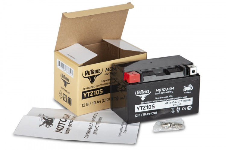 Аккумулятор стартерный для мототехники Rutrike YTZ10S (12V/10Ah) в Тюмени
