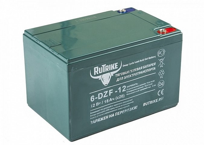 Тяговый гелевый аккумулятор RuTrike 6-DZF-12 (12V12A/H C2) в Тюмени