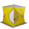 Палатка для рыбалки Helios утепл. Куб 1,8х1,8 желтый/серый в Тюмени