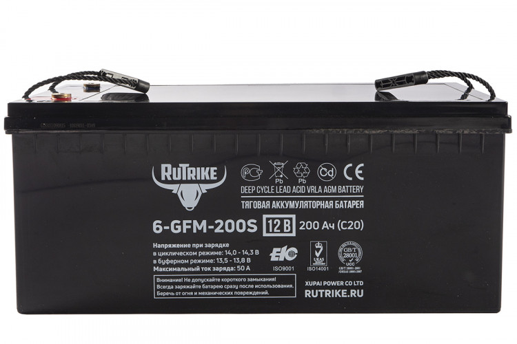 Тяговый гелевый аккумулятор RuTrike 6-GFM-200 (12V200A/H C20) в Тюмени
