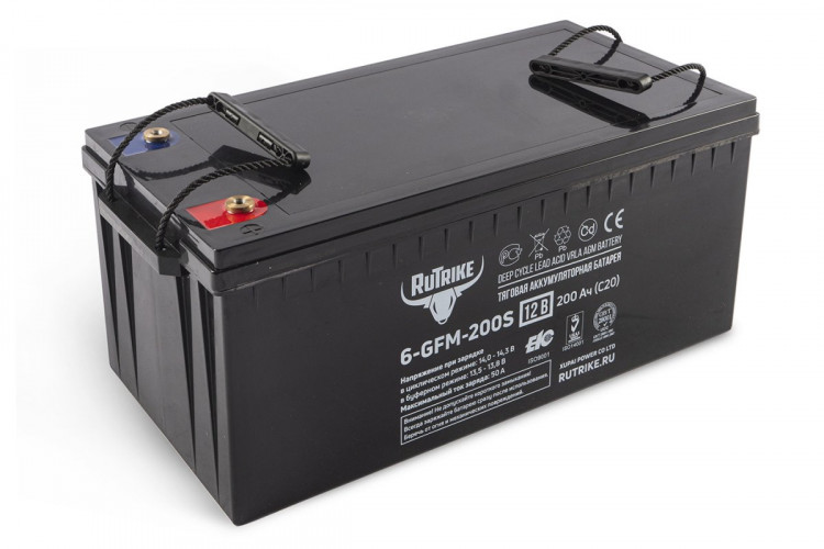 Тяговый гелевый аккумулятор RuTrike 6-GFM-200 (12V200A/H C20) в Тюмени