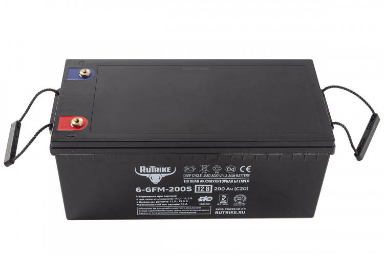 Тяговый гелевый аккумулятор RuTrike 6-GFM-200 (12V200A/H C20) в Тюмени