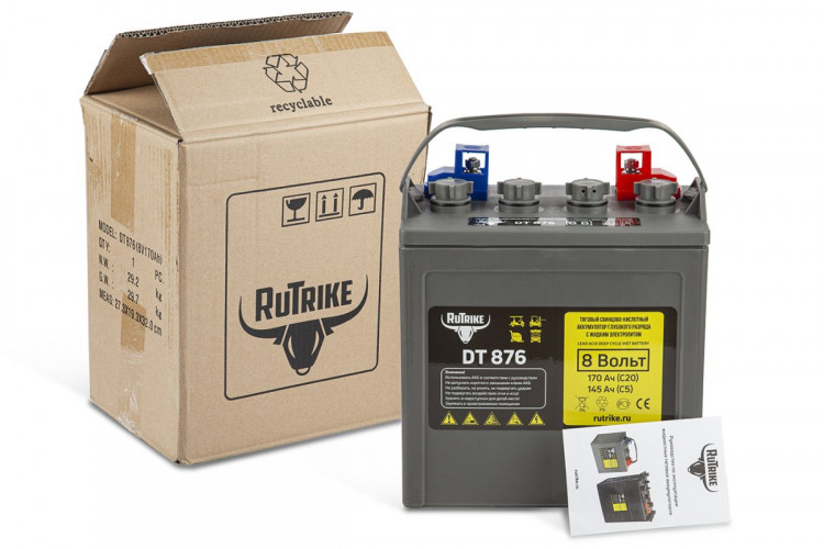 Тяговый аккумулятор RuTrike WET DT876 (T-875) 8V120A/H C3 в Тюмени