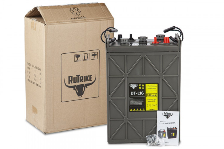 Тяговый аккумулятор RuTrike WET DTL16 (L16H-AC) 6V275A/H C3 в Тюмени