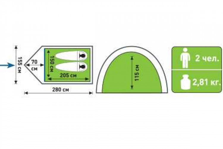 Туристическая палатка Аtemi OKA 2 CXSC в Тюмени