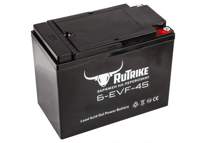Тяговый гелевый аккумулятор RuTrike 6-EVF-45 (12V45A/H C3) в Тюмени