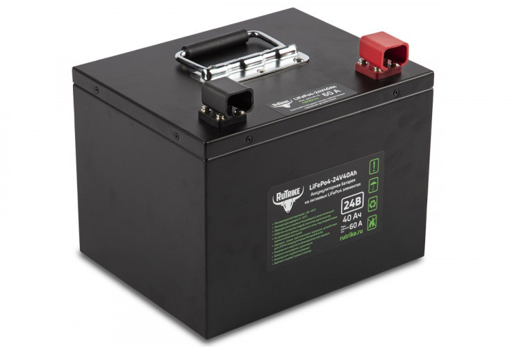 Тяговый железо-фосфатный аккумулятор RuTrike LiFePO4 24V40Ah (60A) в Тюмени