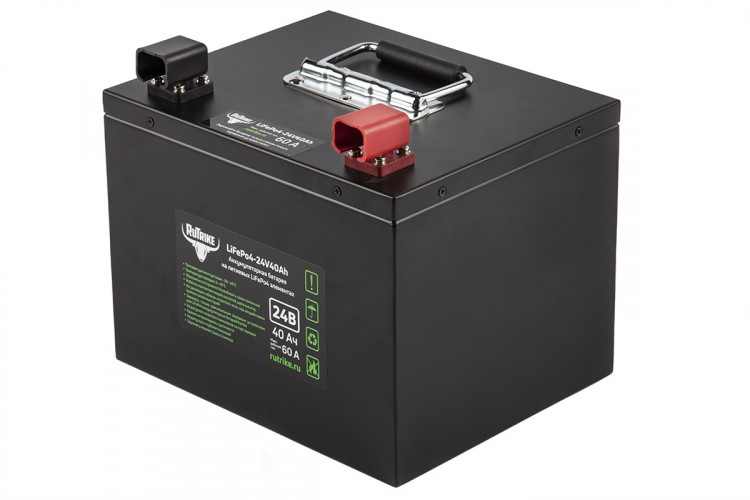 Тяговый железо-фосфатный аккумулятор RuTrike LiFePO4 24V40Ah (60A) в Тюмени