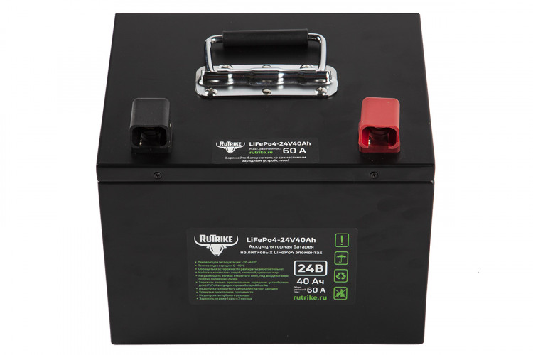 Тяговый железо-фосфатный аккумулятор RuTrike LiFePO4 24V40Ah (60A) в Тюмени