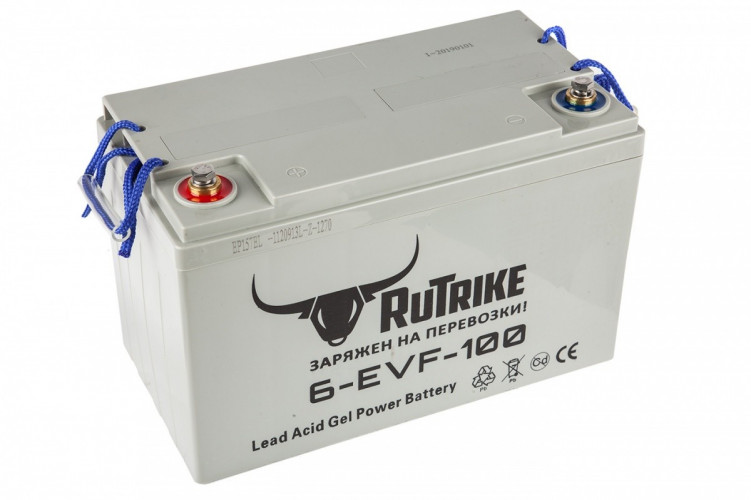 Тяговый гелевый аккумулятор RuTrike 6-EVF-100A (12V100A/H C3) в Тюмени