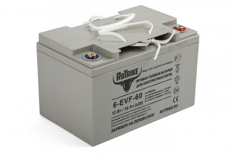Тяговый гелевый аккумулятор RuTrike 6-EVF-60A (12V60A/H C3) в Тюмени