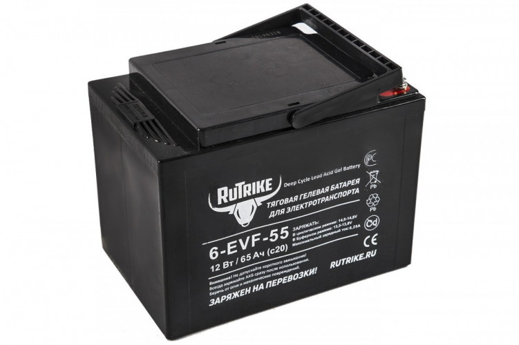 Тяговый гелевый аккумулятор RuTrike 6-EVF-55A (12V55A/H C3) в Тюмени